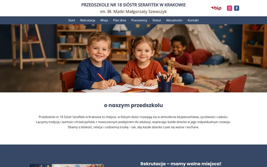 Screenshot of Przedszkole 18 Serafitki
